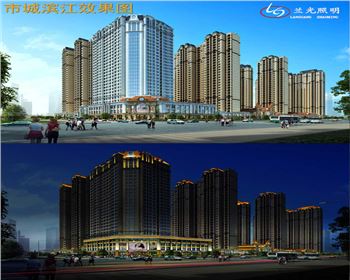 湖北市城濱江-樓體亮化設計