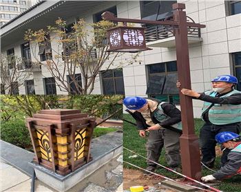 西安小區庭院燈、柱頭燈項目案例  陜西蘭光路燈廠產品